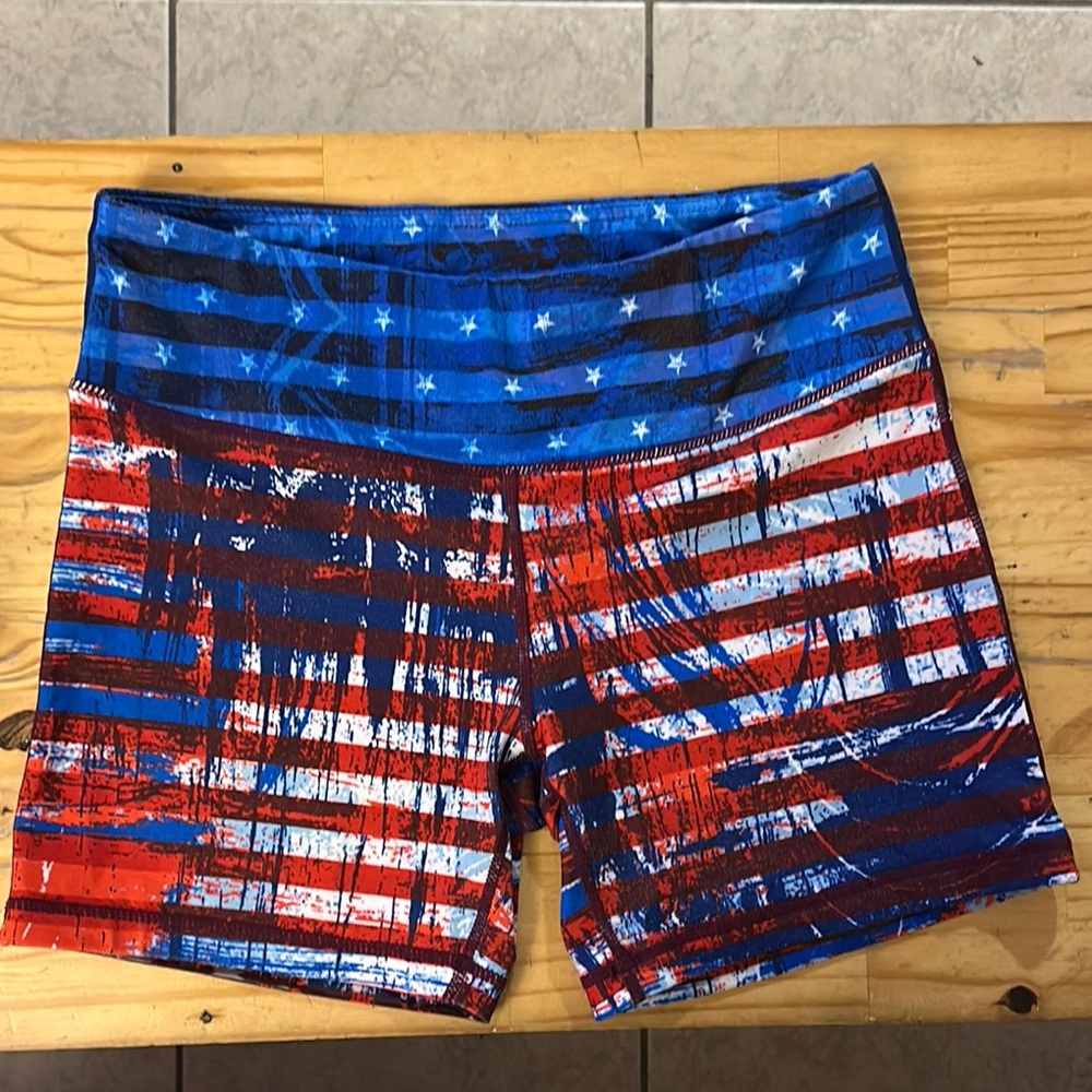 Patriotic Flag Print Shorts